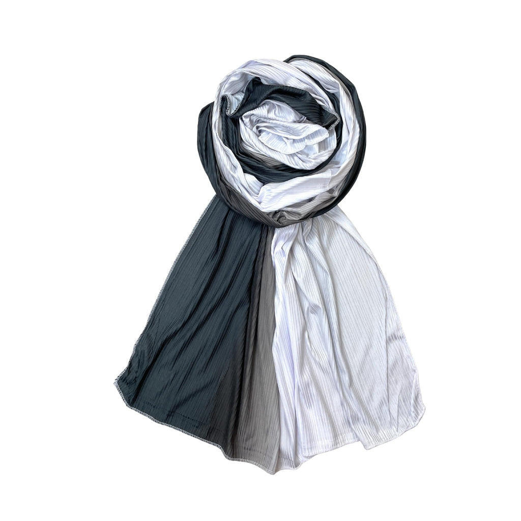 FAHABO Scarf Woman Premium Self-Woven Jersey Scarves | Hijab Scarf | Headscarf | Neck Scarf | Stoles | Wraps (Shades of Black)