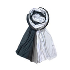 FAHABO Scarf Woman Premium Self-Woven Jersey Scarves | Hijab Scarf | Headscarf | Neck Scarf | Stoles | Wraps (Shades of Black)