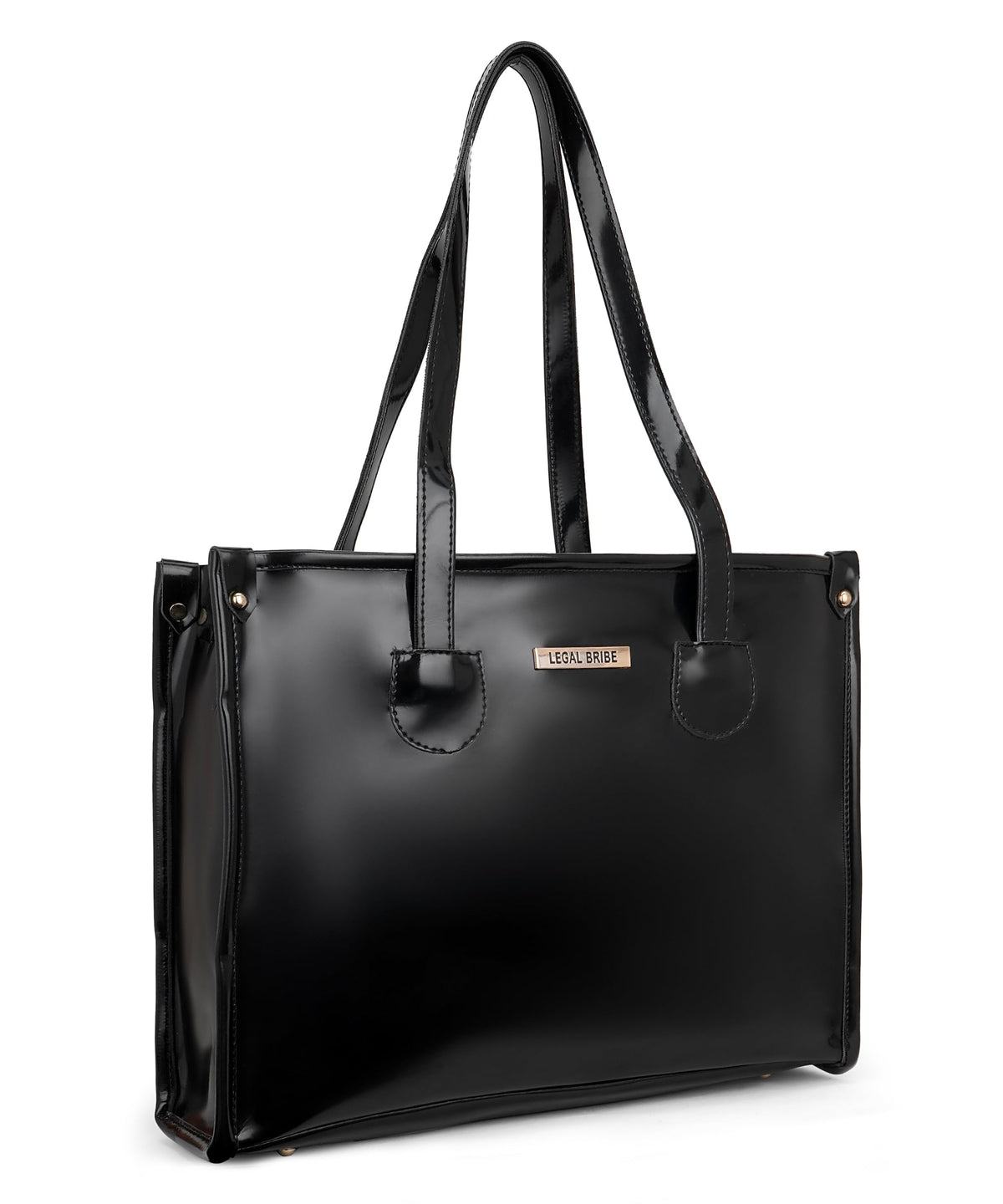 LEGAL BRIBE Textured Tote bag (Glossy Black)