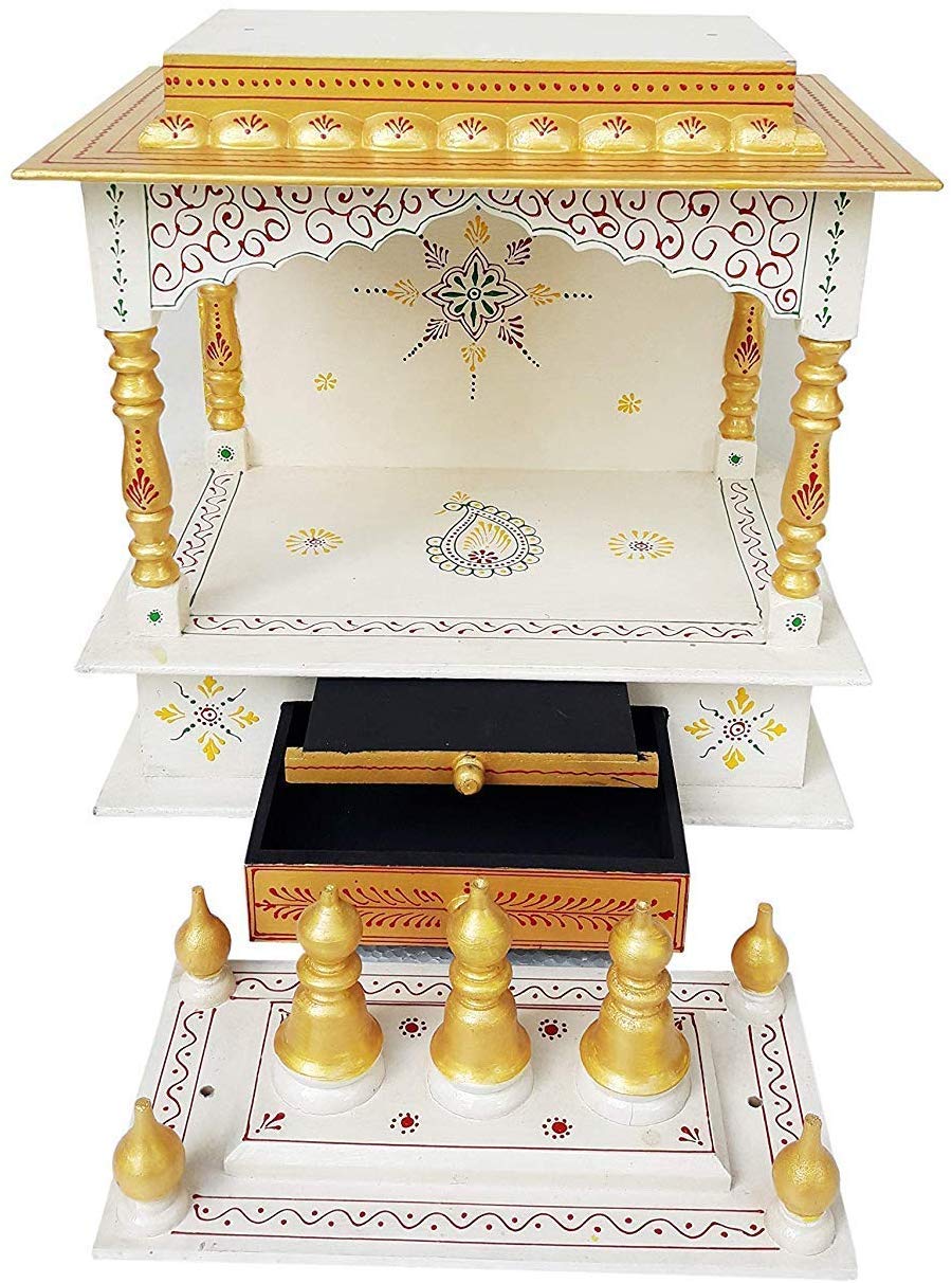 Kamdhenu Art and Craft Wooden Religious Home Temple (18 x 12 x 24 inch, Multicolour)