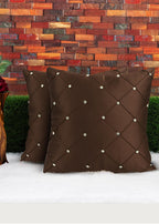 JDX Attractive Cushion Cover Set for Living Room and Sofa, 8047_Brown