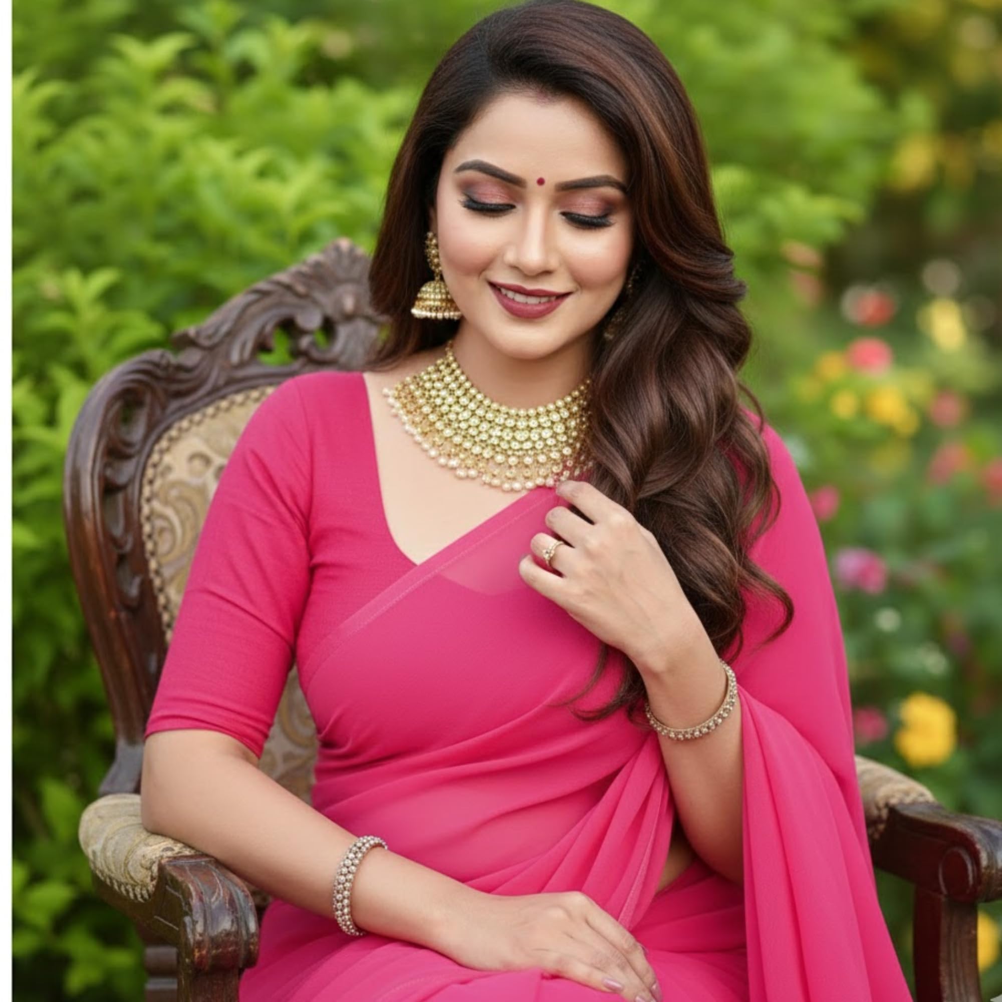 Pink Cotton Saree for Women | Soft Breathable Pure Cotton Saree with Blouse Piece | Lightweight Daily Wear, Office Wear & Casual Ethnic Saree | Summer Friendly Traditional Indian Saree (Pink Saree)