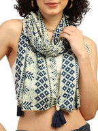 KE KANHA EXPORTS Cotton Scarf with Tassels|Scarf for Women Stylish|Stole for Women|Breathable Boho Beach Summer Wrap|Multicolor Scarf|Easily Fits 180 * 50 CM
