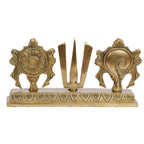 ARTVARKO Chakra Namah Shankh Shri Tirupati Balaji Padmanabha Swami Lord Vishnu Brass Showpiece Home Décor (22x5x11.5 cm)