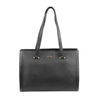 Mochi Black Faux Leather Premium Zipper Casual Tote Bag For Women
