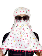 Switchon Export quality Cotton Innovative scarf hijab for women with closer Hook and Loop Tape - White-red