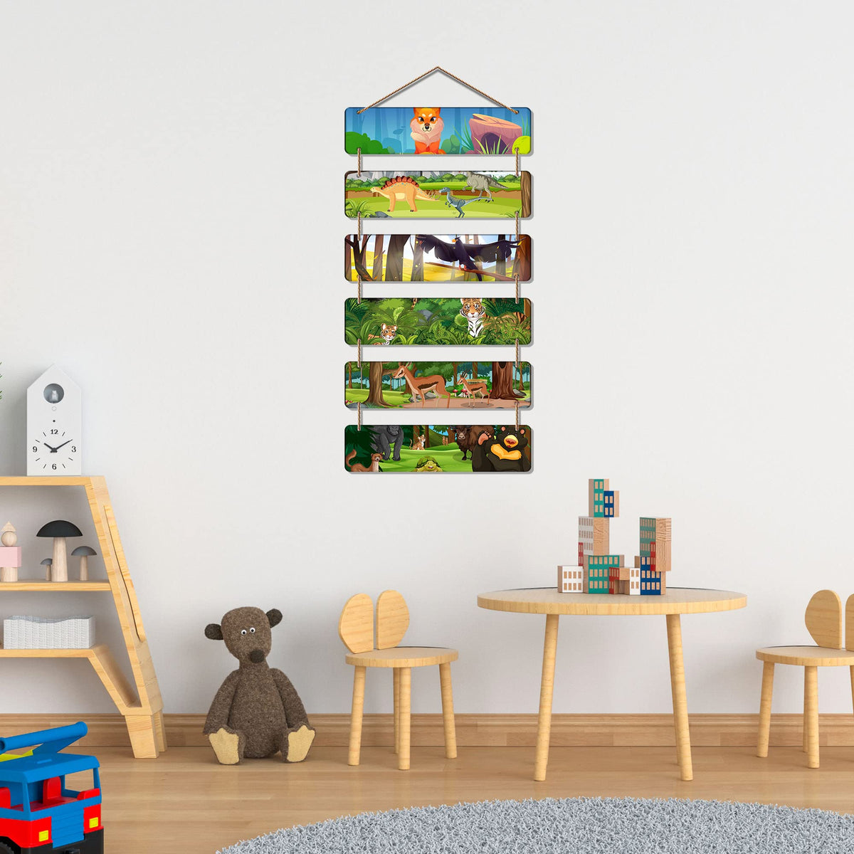 Artvibes Decorative Wall Hanging Wooden Art Decoration item for Living Room | Bedroom | Home Decor | Gifts | Quotes Decor Item | Wall Art For Hall | Mdf Wall Decoration, Set of 6 (WH_32103NR)