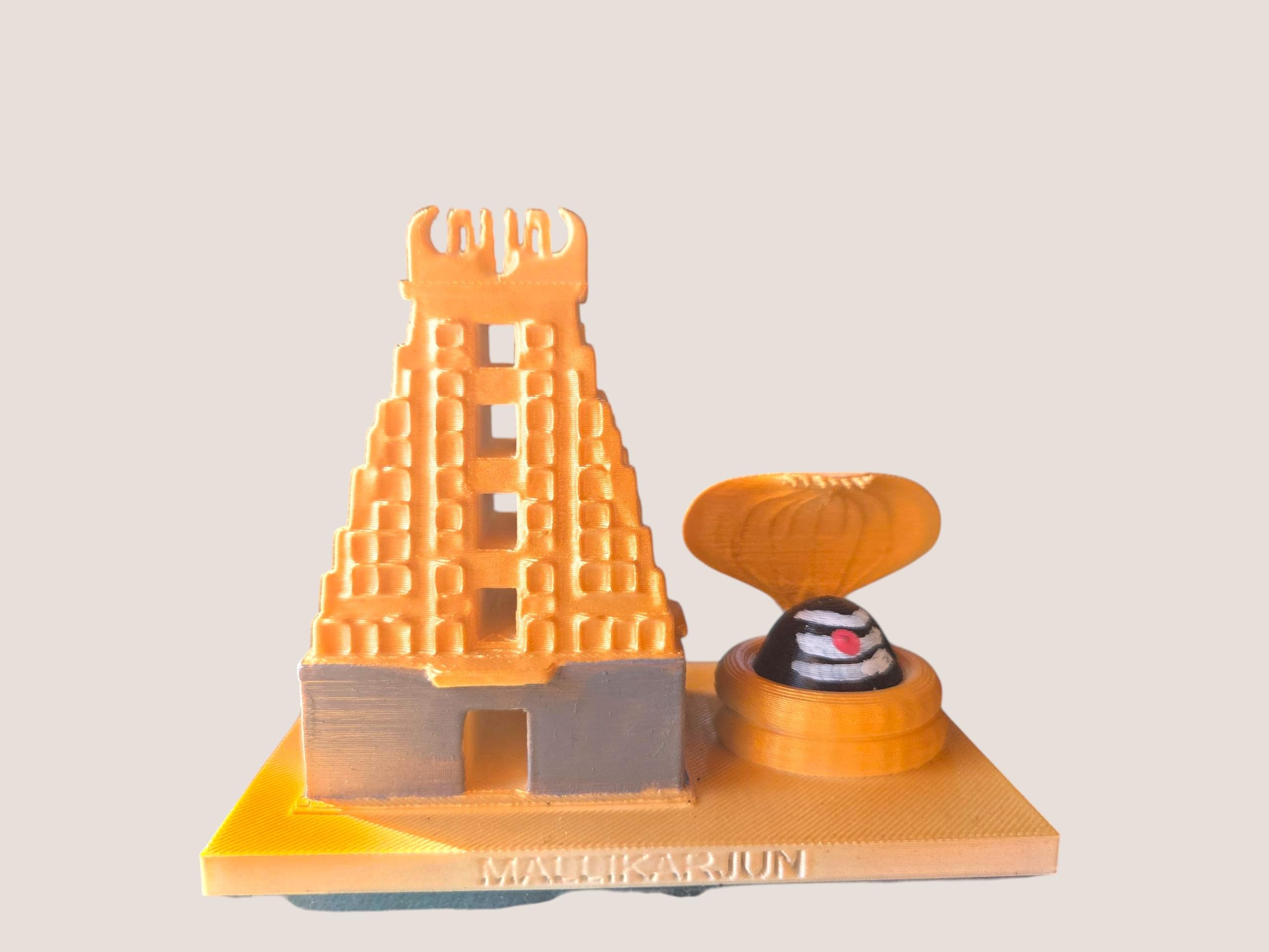 DevaDarshan Mallikarjun Jyotirling Temple with Shivling Idol in one Frame | Mallikarjuna Swamy Temple Replica for Home Decor, Pooja Room, Gifts, and Spiritual Display, Birthday, Showpiece