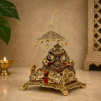 KridayKraft Metal Ladoo Gopal Singhasan Krishna Idol Accessories,Singhasan for Laddu Gopal Pooja,Decorative Showpiece Figurines,Religious Idol,Diwali Gift Article...