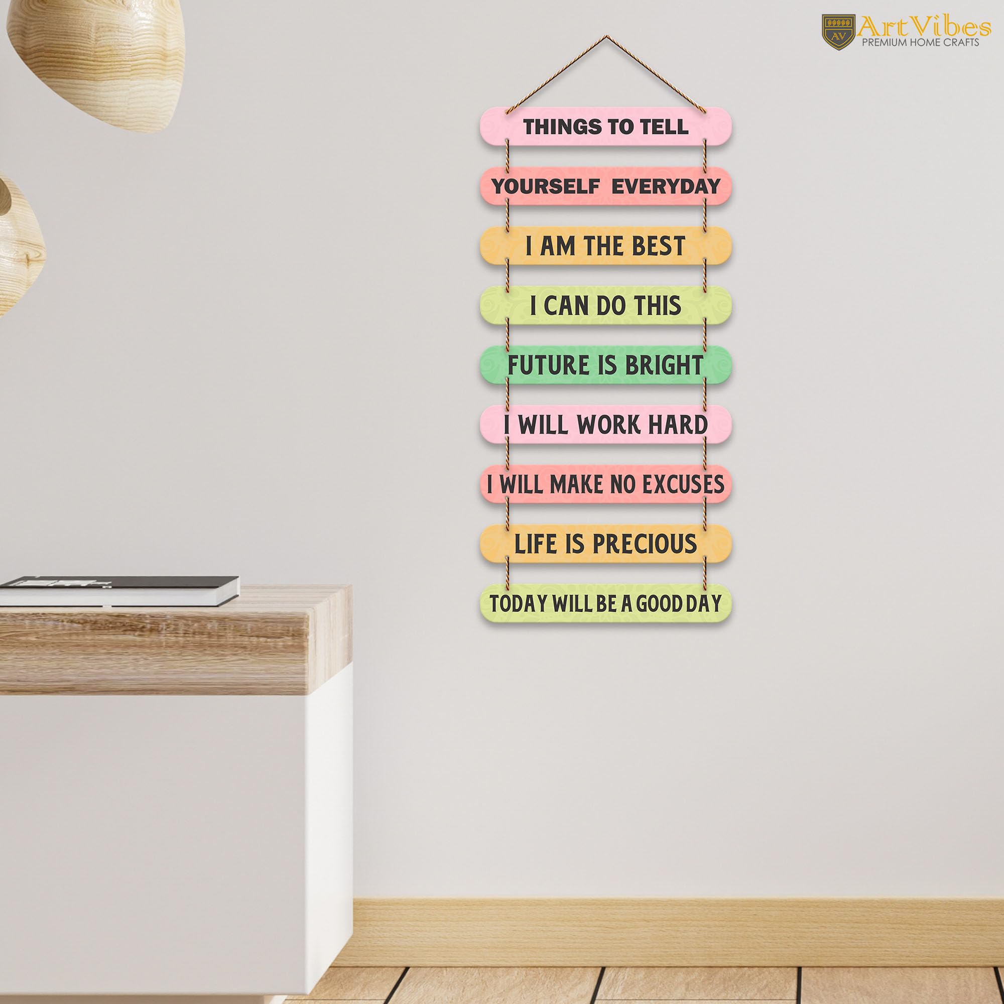 Artvibes Self Motivation Quotes MDF Wood Wall Hanger Ornaments | Quotes Decor Item | Motivational Wall Decor | Wall Poster | Graphic Art | Gift Items | Office Wall Decoration Items (WH_9304N)