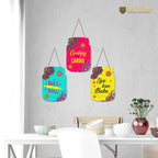 Artvibes Live Love Bake Quote Kitchen Wall Decoration Items for Kitchen | Cafe | Restaurant | Quotes Decor Item | Printed Wall Decoration | Kitchen Quotes Decor Item | Wall Poster (WH_8914N), Set of 3