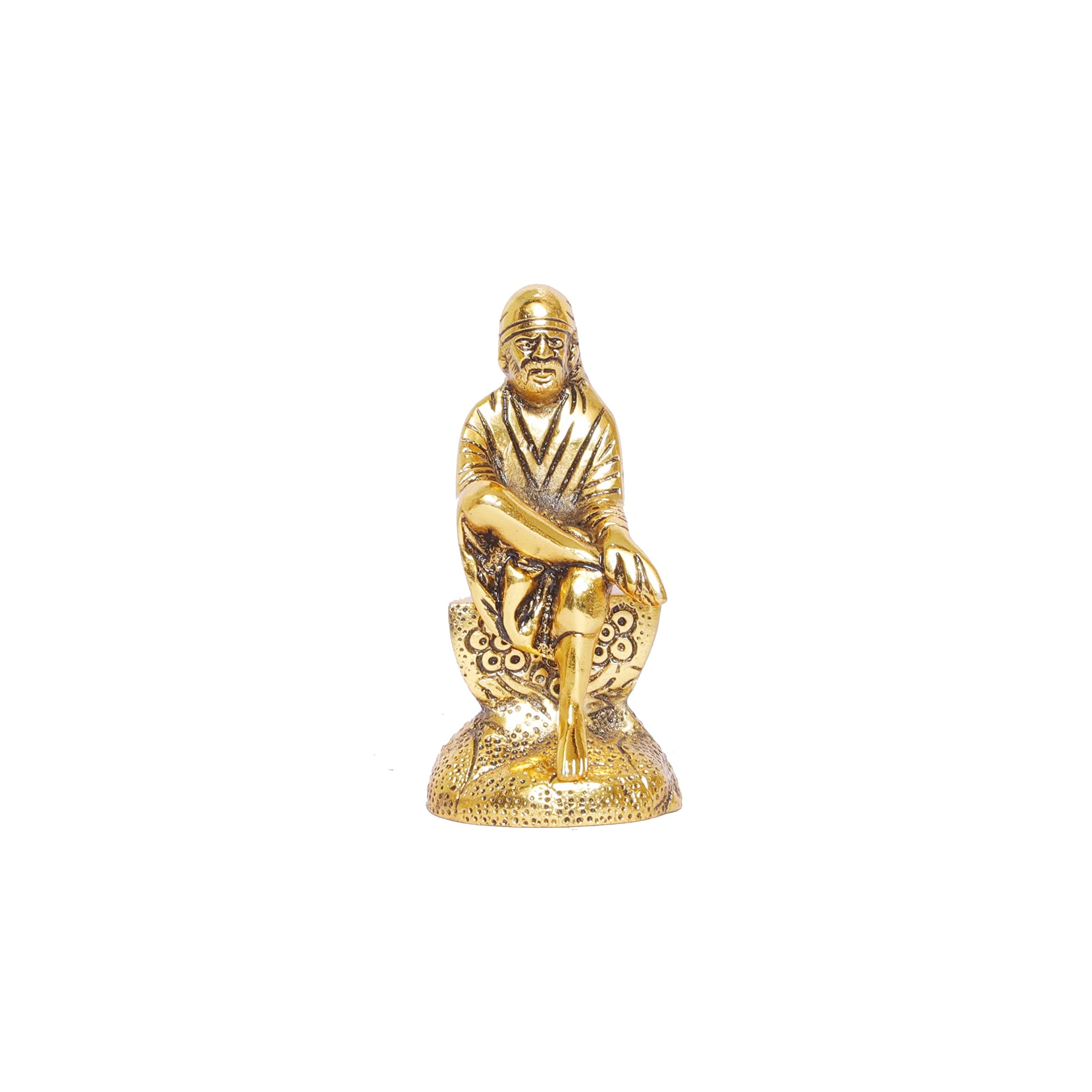 KridayKraft Shirdi Sai Baba Statue Idol Showpiece for Car Dashboard & Home,Office,Table Decorative Gift for Have House Warming, Birthday...