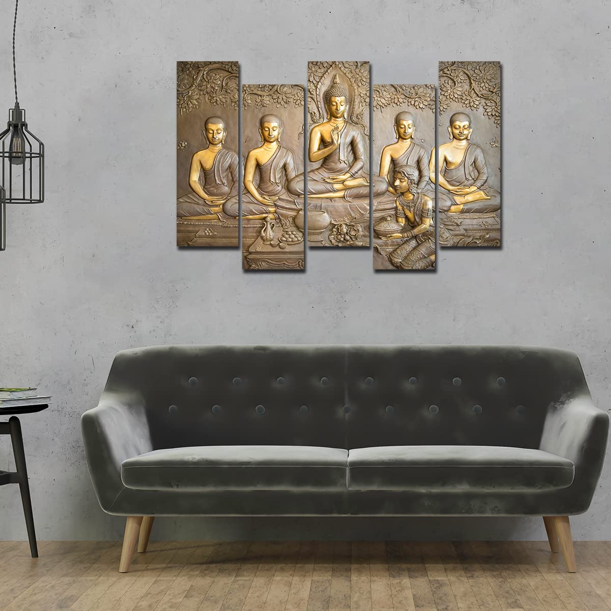 VIBECRAFTS 5 Piece Premium Wall Painting For Home|Office|Living Room|Gift (PTVC5Pcs3_7510) (Multi 7)