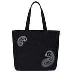 MASQ by Q-One Cute Genes Foldable Reusable Tote Bag for Women with Zip | College Bag for Girls | 100% Organic Canvas Tote for Shopping, Travel & Beach | (Paisley)