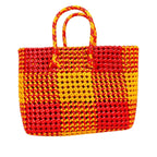 Handmade Modern Wire Basket Multipurpose Grocery Koodai (red and yellow)