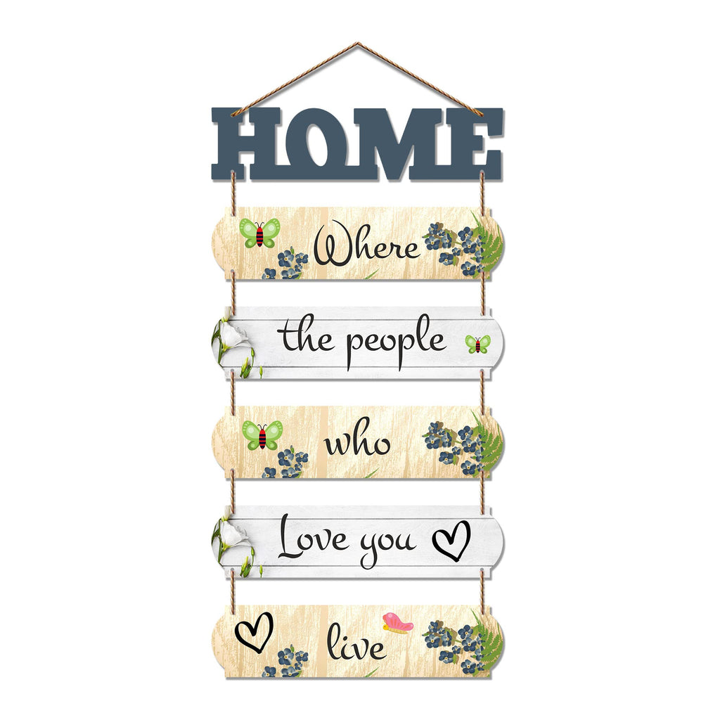 Artvibes Home Where The People Love You Live Wooden Wall Hangings Decor | Quotes Decor Item | Home Quotes Wall Hanging | Modern Decor Items | Wall Poster | Artworks Hangings | Unique Gift (WH_6607N)