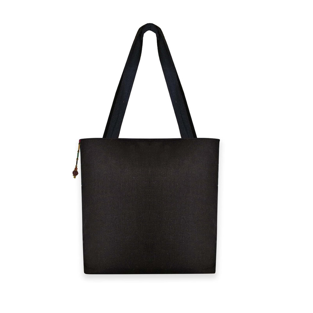 The Purani Jeans Women’s Denim Tote Bag with Ghungroo Design | Large Capacity Shoulder Handbag | Stylish Office, College & Travel Bag with Zipper Gift for women tote bag