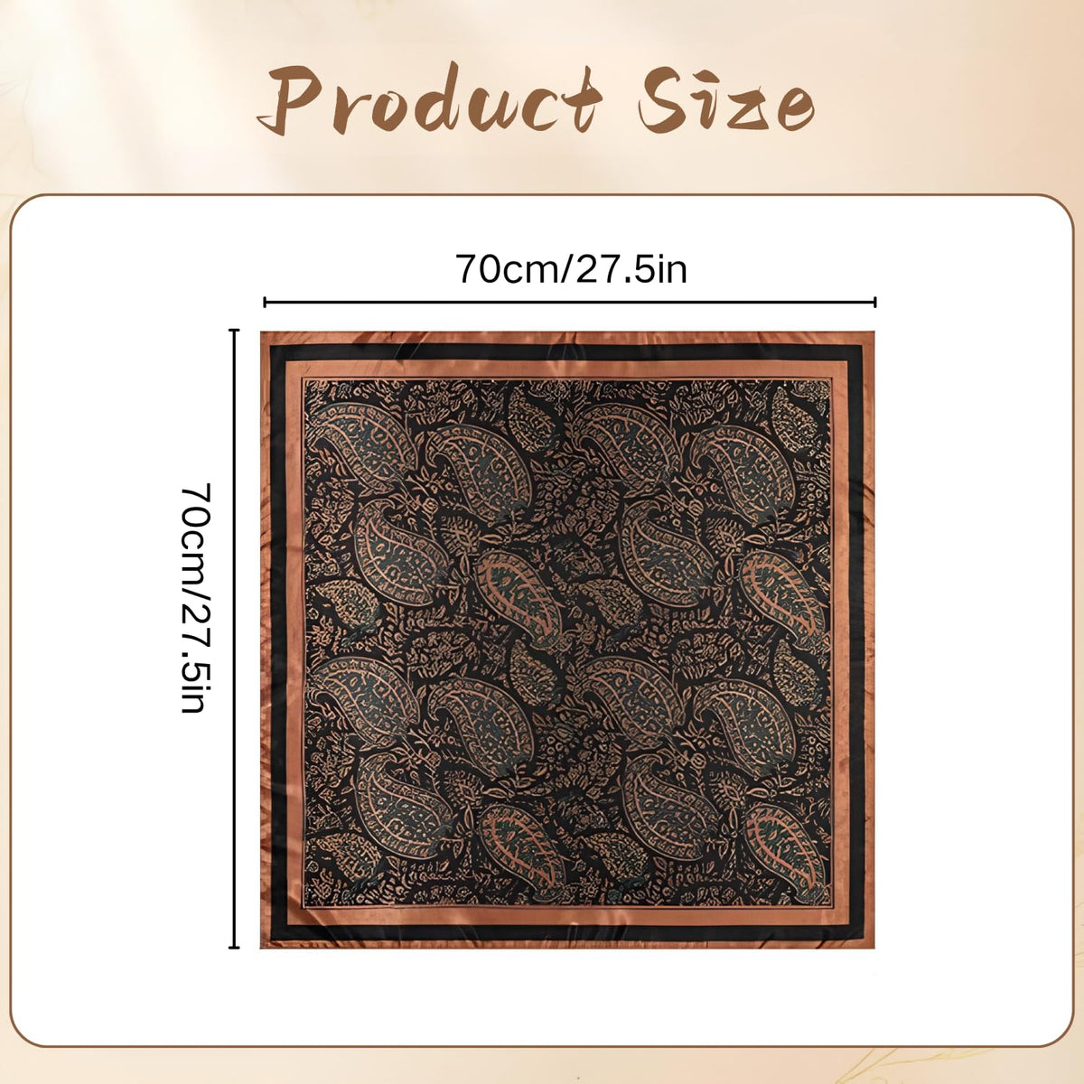 CoolShef Silk Like Satin Scarf for Women - 27.5 Square Lightweight