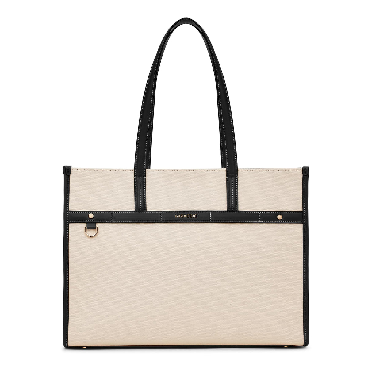 Miraggio Cruise Canvas Tote Bag For Women | Tote Bags for Women for Office Use | Fits Upto 16 Laptop | Ladies Shoulder Purse (Brown) (Black)