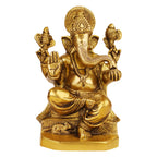 ARTVARKO Brass Lord Ganesha Idol Ganesh Sculpture murti God Ganesha Murti Statue Handmade Ganpati Temple Diwali Puja Home Decor Gift 8 Inches