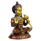 ARTVARKO Big Brass Lord Hanuman Ji Blessing with Gada on Shoulder Murti Bajrangbali Bhagwan Statue Height 15