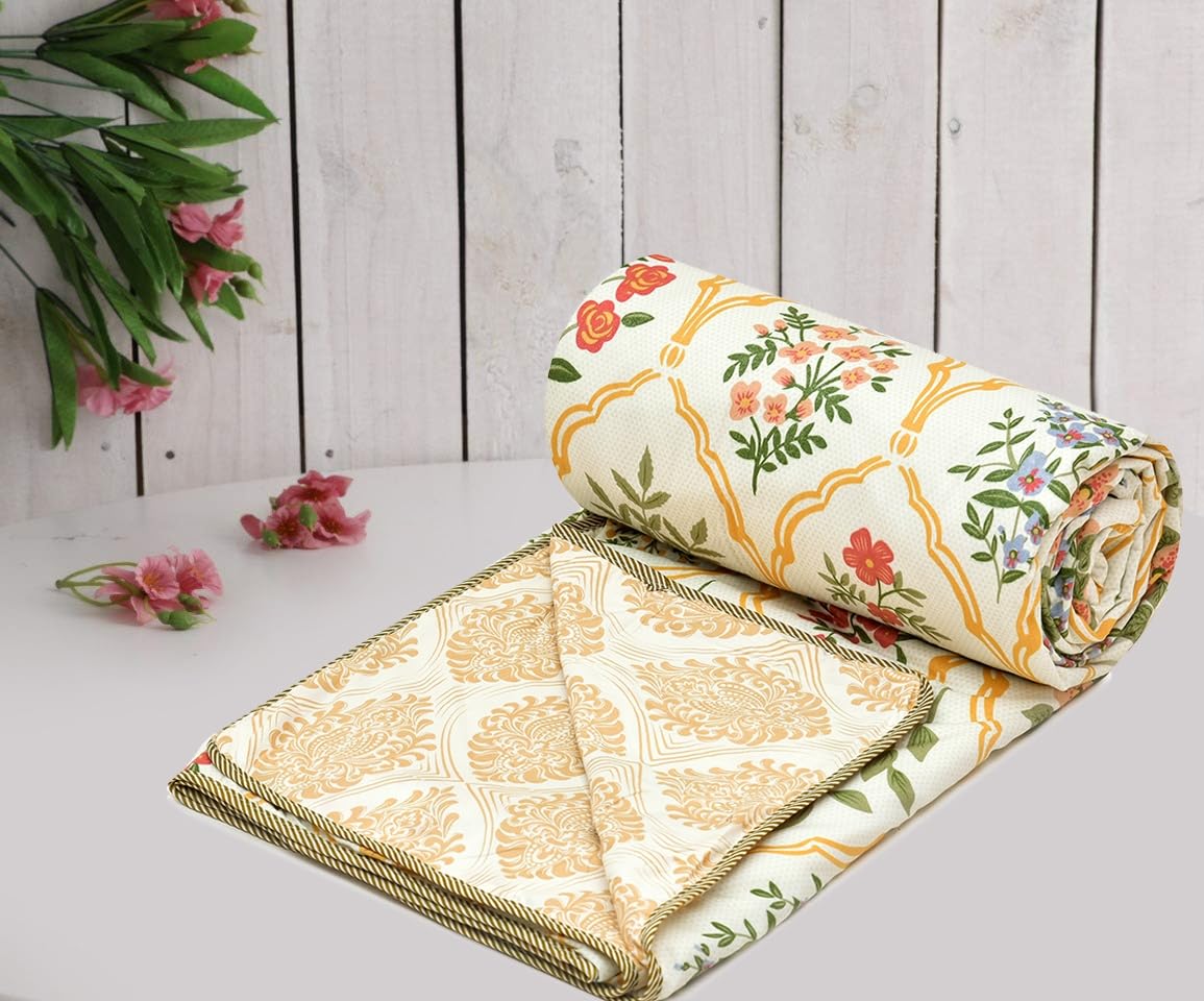 A Brand New - Umi Super Soft Brushed Microfiber Cotton 3 Layer Breathable Single Dohar Lightweight Summer Blanket Dohar 57X87(Inches) 144X220(CM) Flannel Dohar Throws for Bed Kafalo