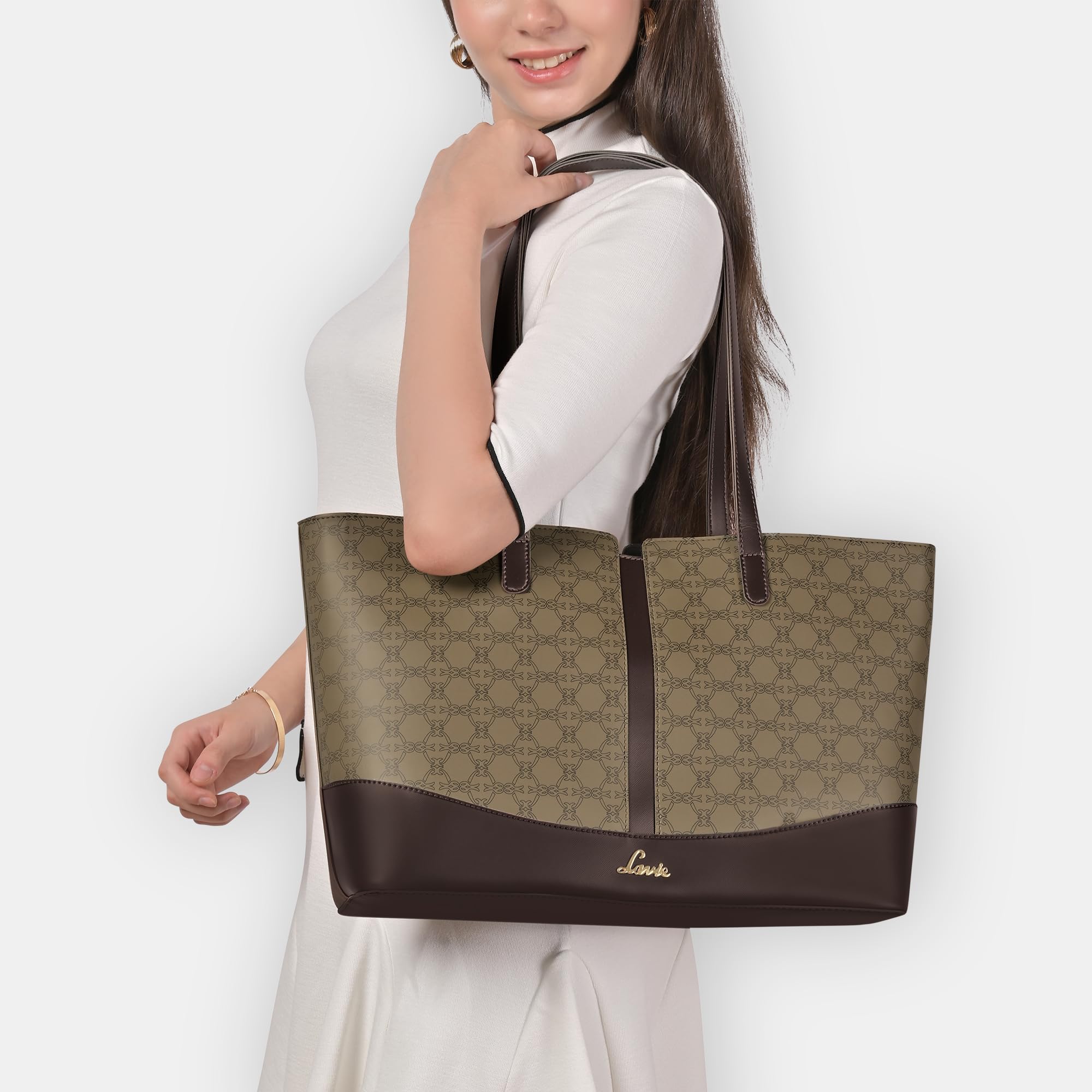 Lavie Women's Mono Freya Monogram Print Tote Bag for Women | Tote Bag for Work | Ladies purse | Stylish Shoulder Bag | Gift for Women