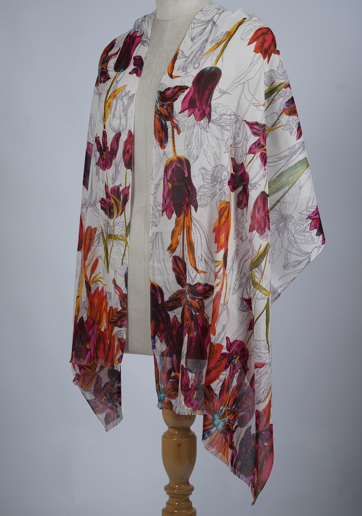 VIC Cotton Modal Digital Print Scarf for Women | Digital Print Designer Stole | Soft Lightweight Luxury Wrap | Premium Silk Modal Blend | 55 x 170 cm | VIC-SM-DP5517 (Floral Soft Drape)