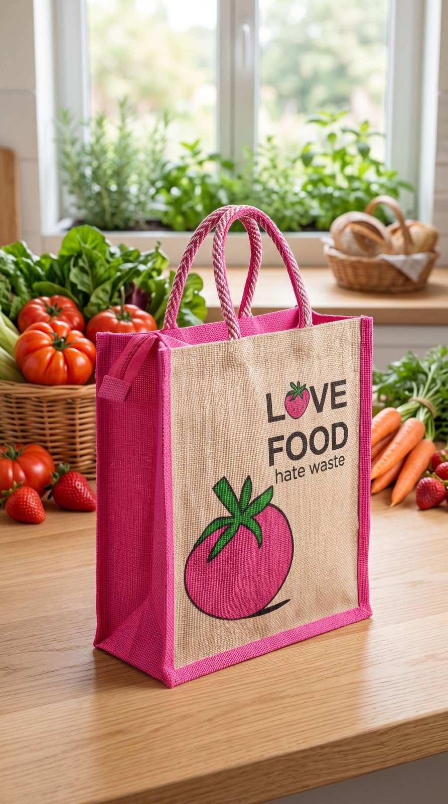 NEXUS Love Food Re-usable Jute Bag