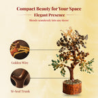 Money Magnet Crystal Tree with Pyrite, Tiger Eye, Citrine & Green Aventurine for Wealth, Abundance, Financial Growth, Success & Positive Energy | Vastu Decor for Home & Office