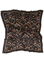 leeza store Women's Brown & Multicolour Polyester Satin Silk Square Floral Pattern Digital Printed Scarf || Dupatta || Stole || Beach Wear || Fashion Accesorries || Bandana || Head Scarf || Hair Wrap