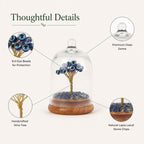 Habere India-All the Cultures Fabricating India Evil Eye Feng Shui Crystal Tree with Openable Glass Dome | Good Luck & Protection Tree | Decorative Showpiece for Home & Office (L8 x W8 x H12 cm)