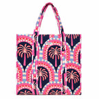 PShomes Large Cotton Tote Bag 18x18 Inches – 100% Cotton Shoulder Bag with Inner Pocket | Reusable Eco-Friendly Carry Bag for Laptop, Shopping, Travel & Daily Use (MultiBlock)