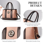 SYGA Women's Handbag | Tote Bag with Dual Tone Ribbed Texture | Elegant Shoulder Bag for Office & Casual Use(Rose Pink)