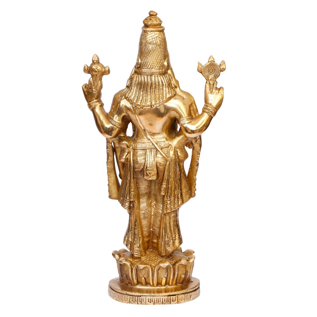 ARTVARKO Brass Lord Tirupati Blessing Balaji Statue God Venkateswara Incarnation of Vishnu Sculpture for Health Wealth Figurine Home Decor Height 16 Inches