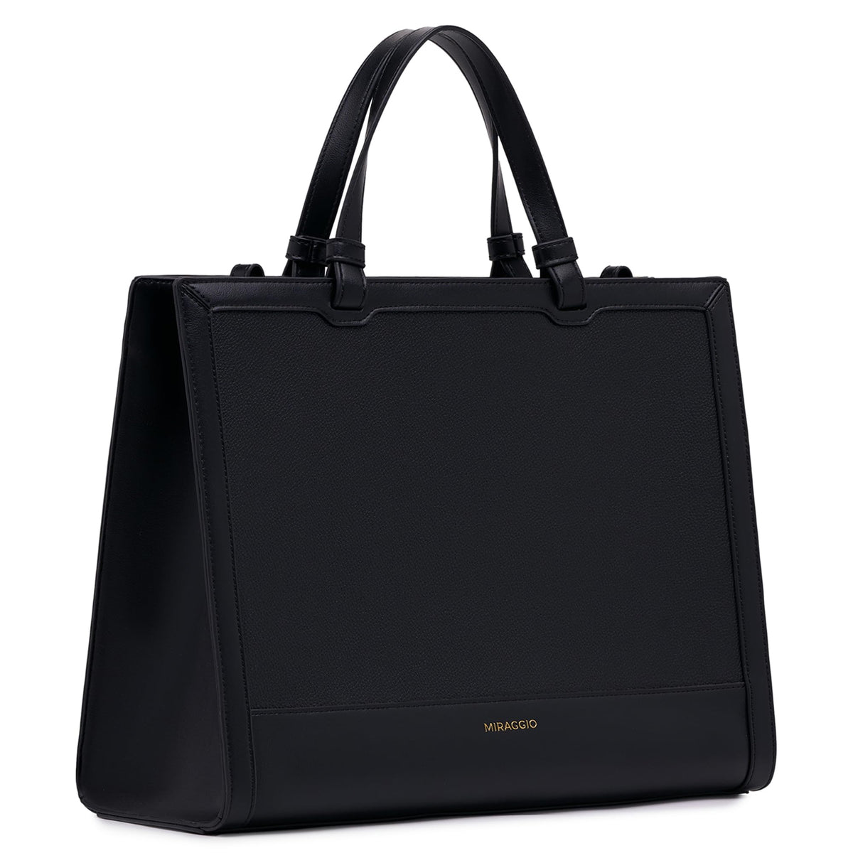 Miraggio Rebecca Tote Bag | Fits Upto 14 Inches Laptop With Adjustable & Detachable Strap | Office Tote Bag For Women Big Totes For Work & Travel (Black)