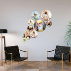 Artvibes Gurunanak Dev Ji Round Shape MDF Wooden Wall Decor Items | Spiritual Decor Items | Wall Art Paintings | Wall Illustrations| Stylish Modern Decor Item | Gift Items (WPS_131N), Set of 11