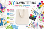 Pixel bag Cotton Tote Bag, Natural White, 14x16 Inch with 3 Inch Gusset, for Kids DIY Painting, Art and Craft, School Projects, Birthday Return Gifts (Pack of 10)