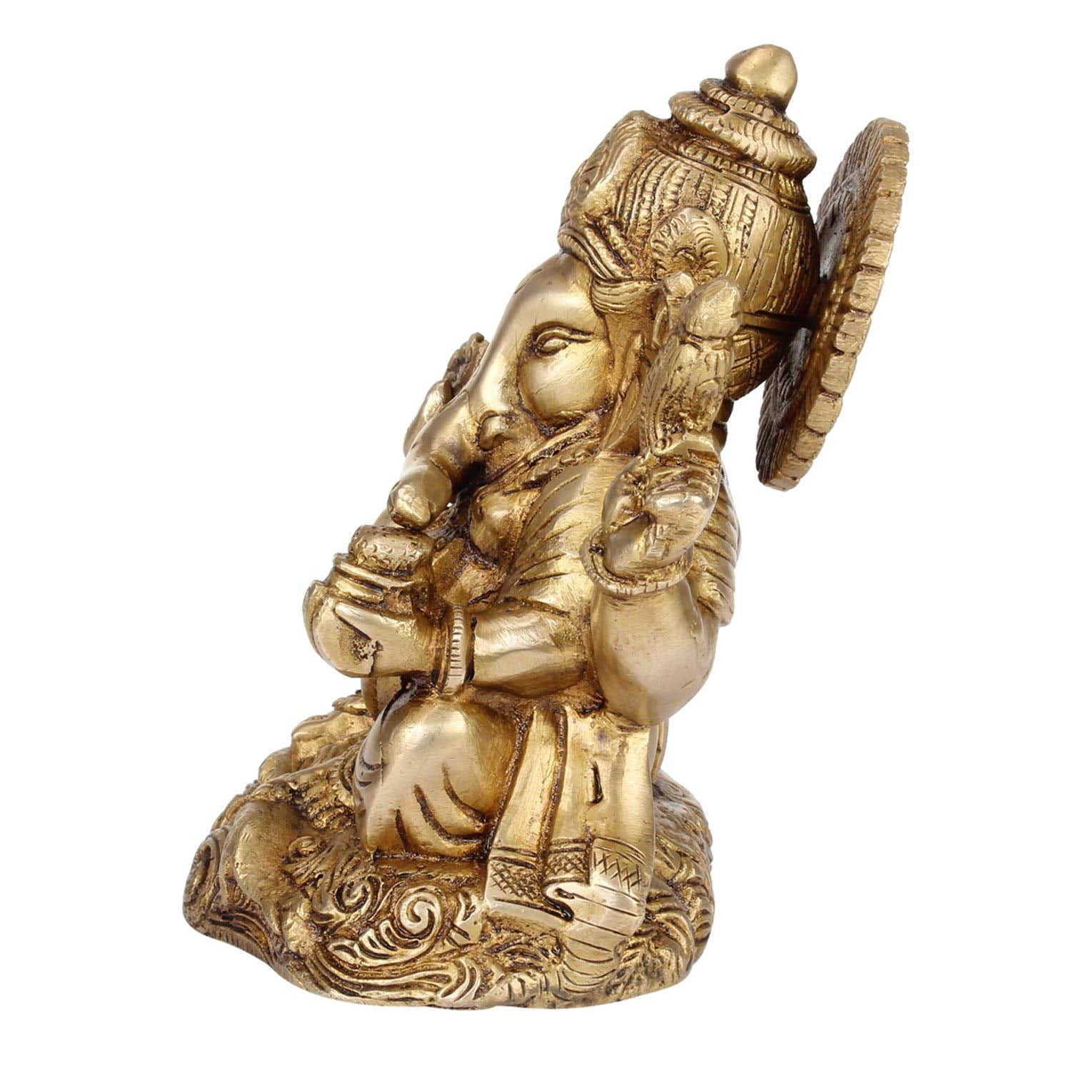 SVARUP Brass Ganesh Bhagwan Idol Ganesha Statue Ganpati Murti for Home Entrance Decor Diwali Puja Gift Height 6 Inch.