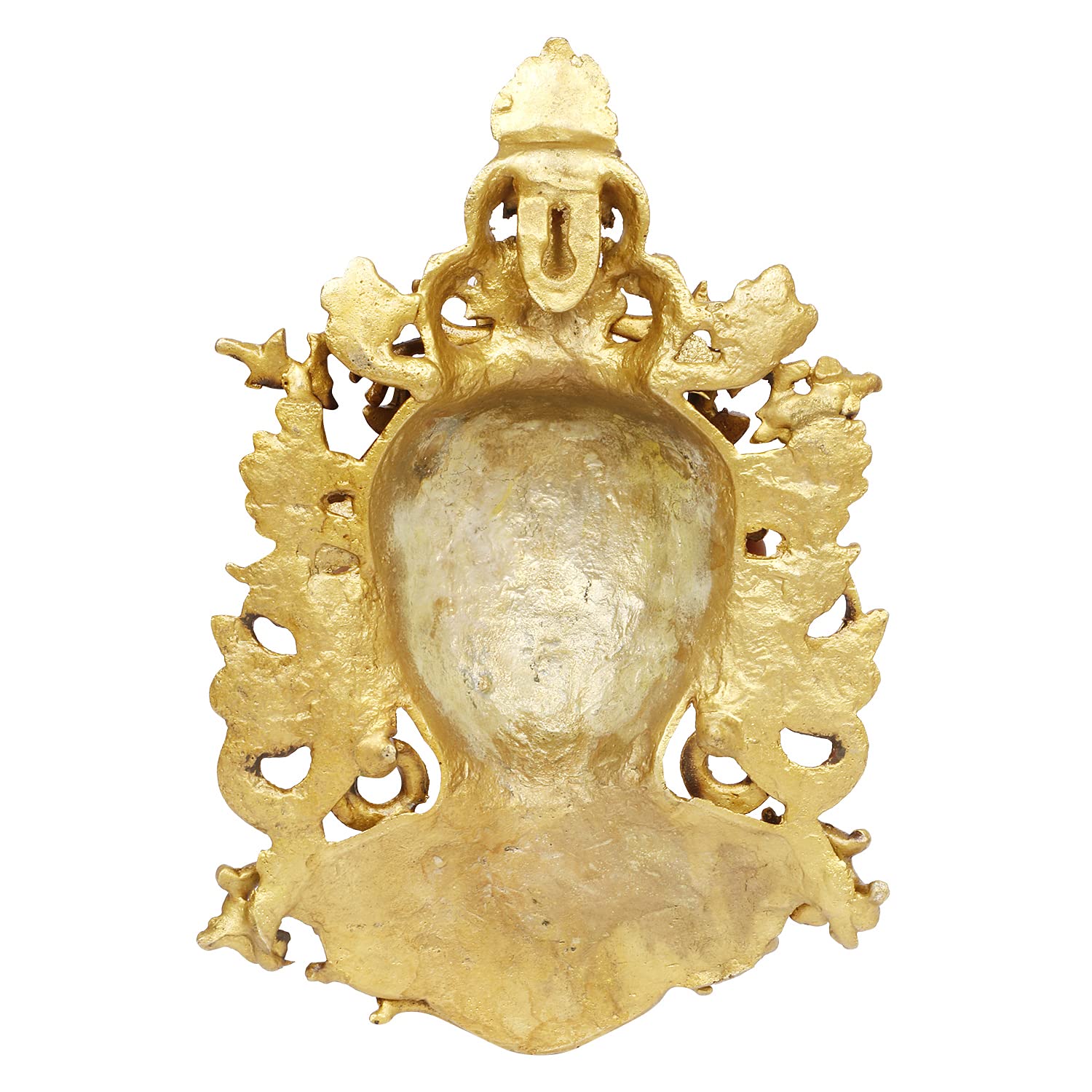 ARTVARKO Brass Tara Face Tibetan Buddha Idol/Deity Mask Wall Hanging Showpiece (11 Inches Height,)