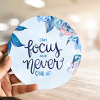 Artvibes Showpiece Idols and Figurines for Home and Office Decor | Wooden Stylish Quotes Stay Focus Never Give Up Table, Desk | Living Room | Modern Art | Motivational Show Piece (SP_1201)