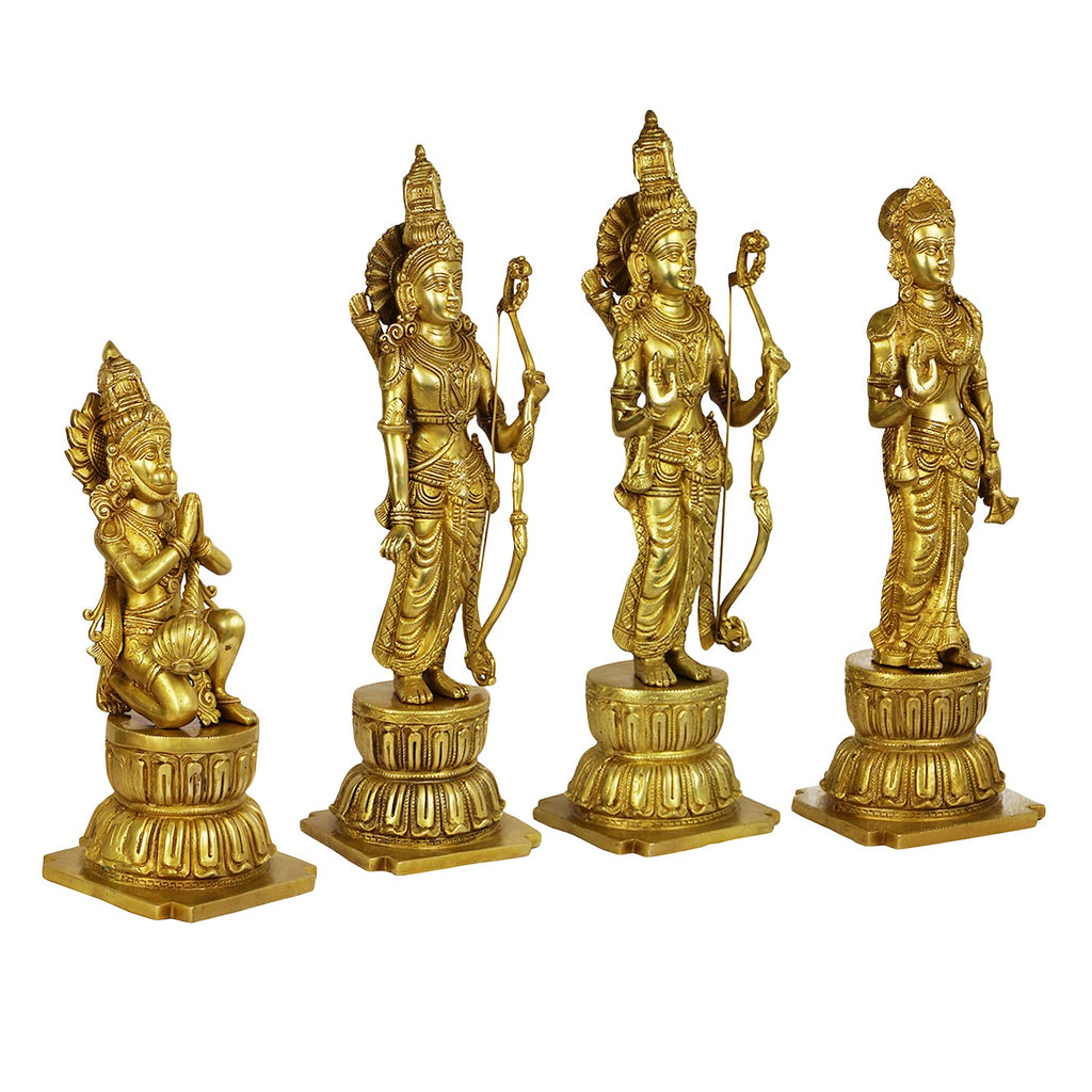 ARTVARKO 24 Inches Large Ram Darbar Statue Shree Ram Ji Sita Laxman Hanuman Home D?cor Brass Metal Bhagwan Idol Murti for Mandir Temple Gift