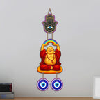 Artvibes Rainbow Laughing Buddha Evil Eye Wall Hanging Decor For Living Room | Bedroom | Office | Joy Happiness and Positive Energy Wall Accent | Nazar Battu Ornament for Home Entrance (WH_85145N)