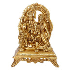 ARTVARKO™ Brass Lord Shiva Parvati Kartikeya and Ganesha Murti Shiv Family Parivar with Shivling Nandi Idol Gold Color 12 Inch.