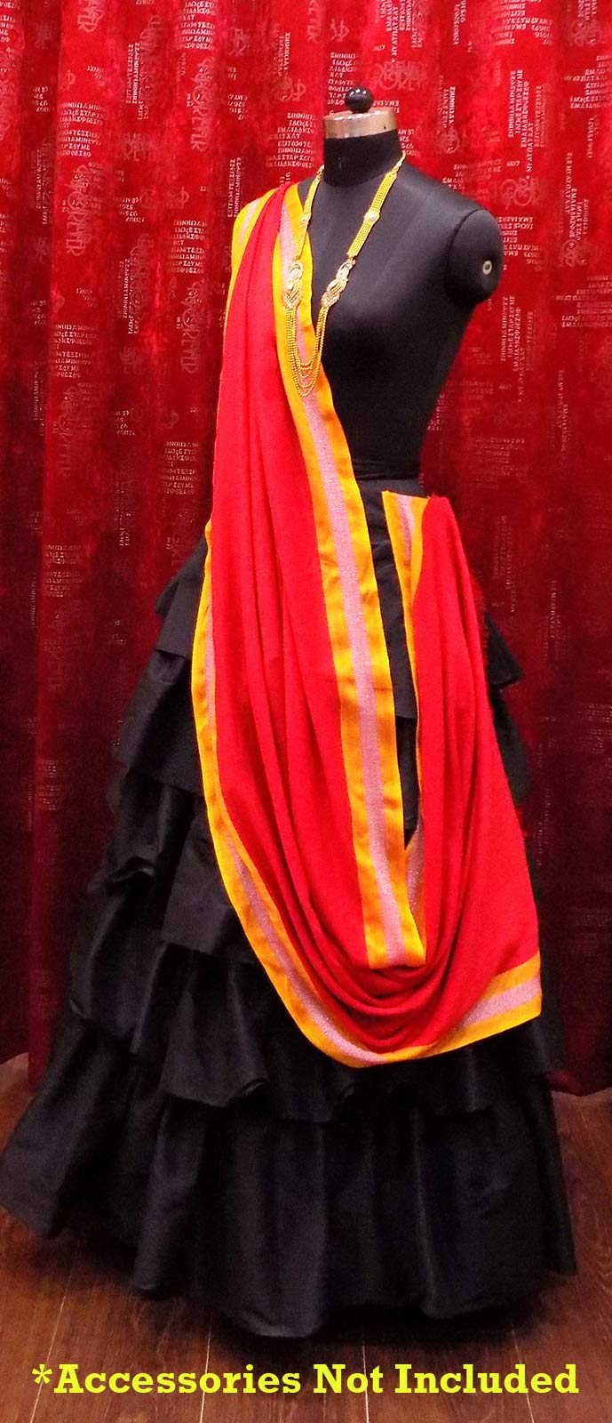 Kabello Jacquard Fabrics Winter Use Woolen Woven Soft Shawls For Women Red Pack Of 1 (Shawls-10)