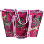 Bazaar Bhoot Edition Premium Cotton Quilted Shopping Tote Bag - Multipurpose Long Lasting Foldable Reusable Bag with zipper for Shopping, Travel & Daily Use - Made in India (Animal Print Black)