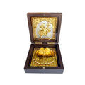 Gold Plated Lord Hanuman Idol for Pooja Box | Pocket Temple Hanumanji with Charan Paduka | Mini Hanuman Murti for Home Office Car Dashboard | Pocket Temple Pooja Box | Religious Gift Spiritual Décor