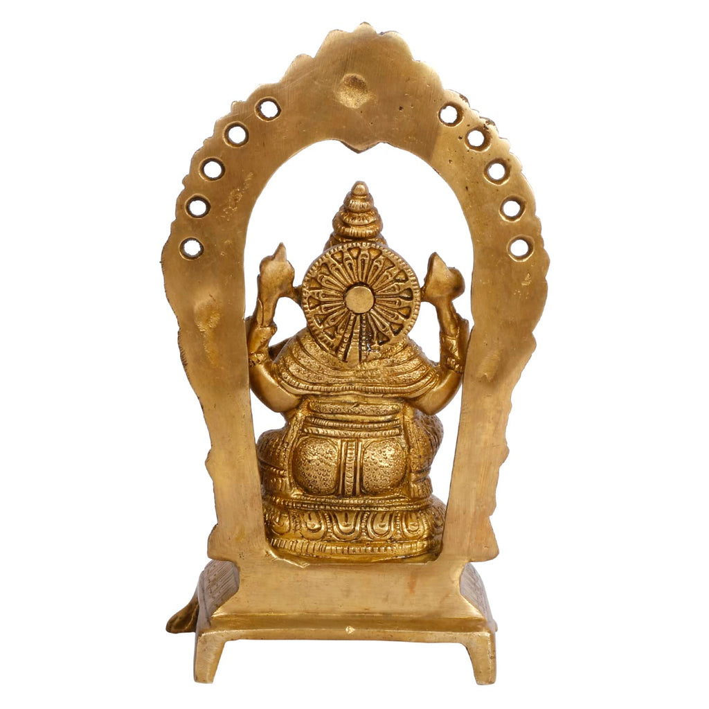 ARTVARKO Brass Ganesha Bhagwan Idol Ganesha Statue Ganpati Murti for Puja Home Entrance Decor Gift Height 8 Inch