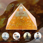 TREE MAISON CORONATING HOMES Citirine Crystal Pyramid | 2 Inch | Feng Shui & Vastu Correction | Crystal Pyramid for Positive,Meditation, Health, Good Luck | Home & Office Decor | Gift | Study Table