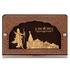 Pk & Pk Jewellers Rectangular Ayodhya Temple With Ram Ji Table Top | 24KT Gold | Tabletop Small Size [12X8 Cm] (For Premium Gift, Office Desk, Car Dashboard, Table Decoration)